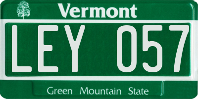 VT license plate LEY057