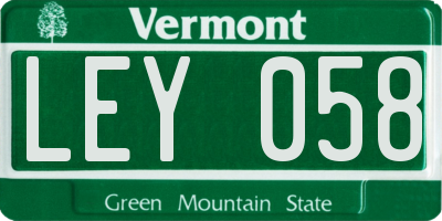 VT license plate LEY058