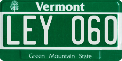 VT license plate LEY060