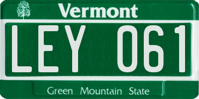 VT license plate LEY061