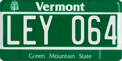 VT license plate LEY064