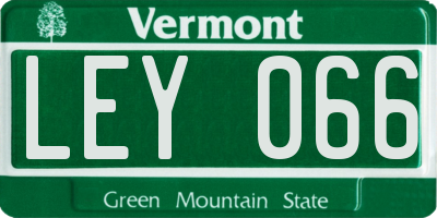 VT license plate LEY066