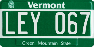 VT license plate LEY067
