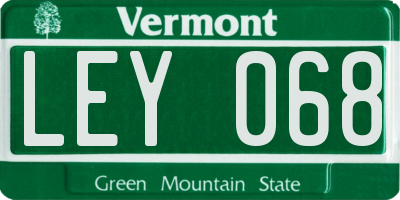 VT license plate LEY068