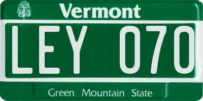 VT license plate LEY070
