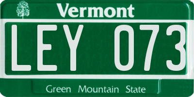 VT license plate LEY073