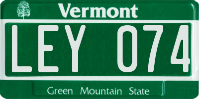 VT license plate LEY074
