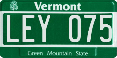 VT license plate LEY075