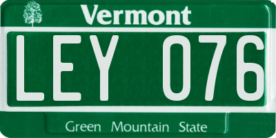 VT license plate LEY076