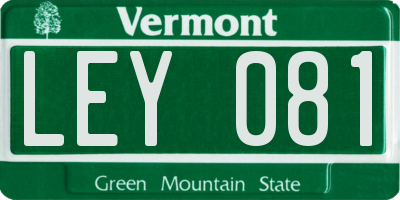 VT license plate LEY081