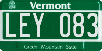 VT license plate LEY083