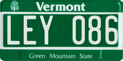 VT license plate LEY086