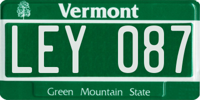 VT license plate LEY087