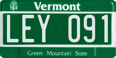 VT license plate LEY091