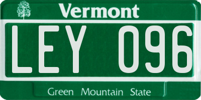VT license plate LEY096