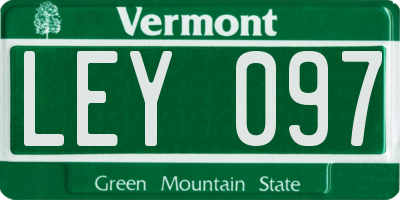 VT license plate LEY097