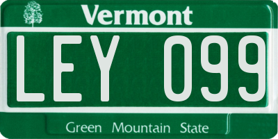 VT license plate LEY099