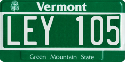 VT license plate LEY105