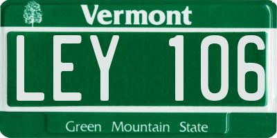 VT license plate LEY106