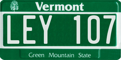 VT license plate LEY107