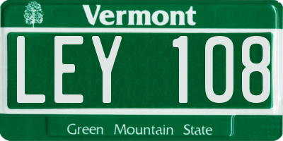 VT license plate LEY108