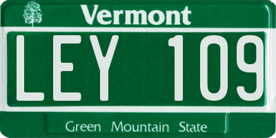 VT license plate LEY109