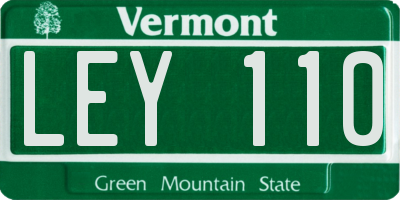 VT license plate LEY110