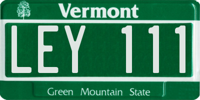 VT license plate LEY111