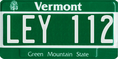VT license plate LEY112
