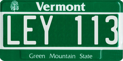 VT license plate LEY113