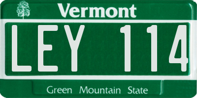 VT license plate LEY114