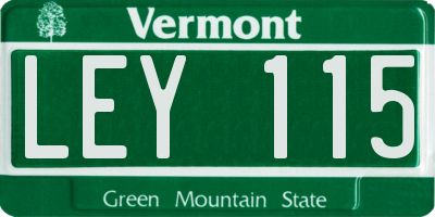VT license plate LEY115