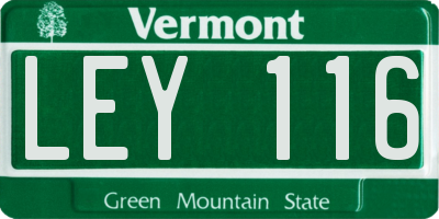 VT license plate LEY116