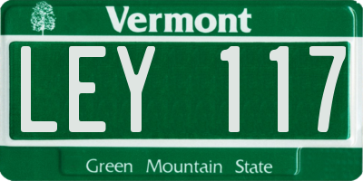 VT license plate LEY117