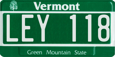 VT license plate LEY118