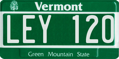 VT license plate LEY120