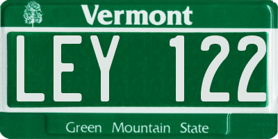 VT license plate LEY122