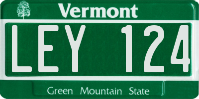 VT license plate LEY124