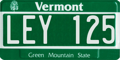 VT license plate LEY125