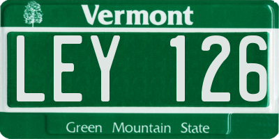 VT license plate LEY126