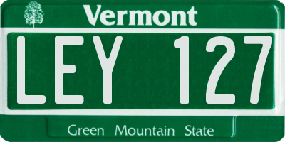 VT license plate LEY127