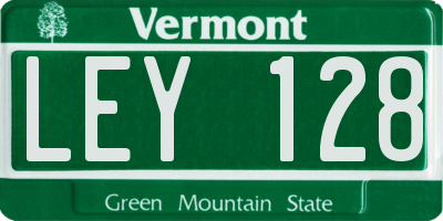 VT license plate LEY128