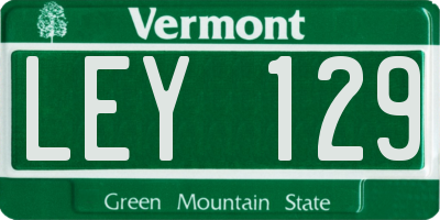 VT license plate LEY129