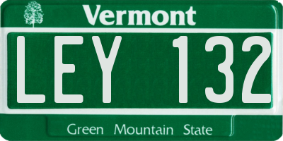 VT license plate LEY132