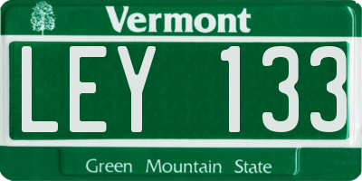 VT license plate LEY133
