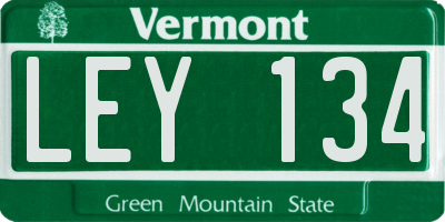 VT license plate LEY134