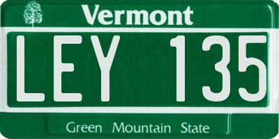 VT license plate LEY135
