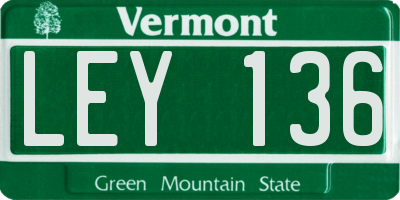 VT license plate LEY136