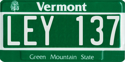 VT license plate LEY137