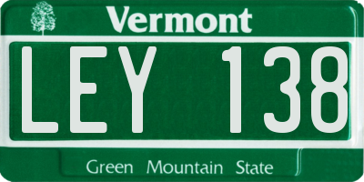 VT license plate LEY138